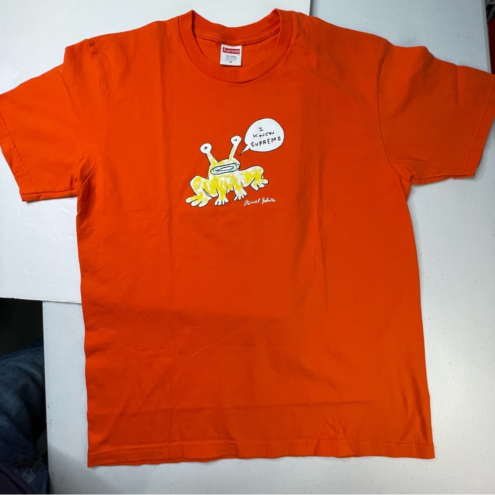 Supreme Daniel Johnston Frog Artwork Orange Color Mens Mediums Size Tee Shirt